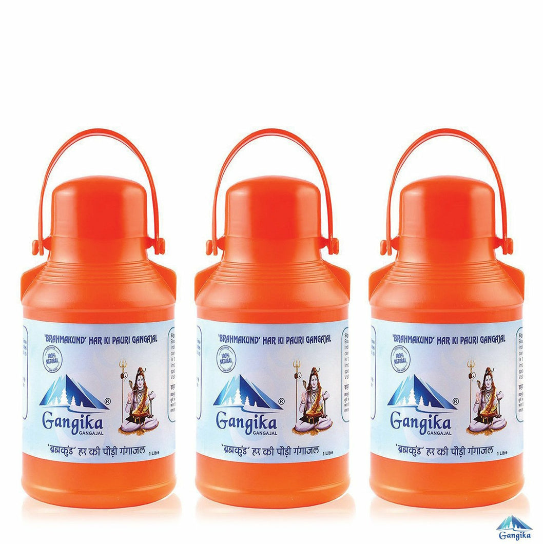 Gangika Gangajal 3 LTR | Pavitra Gangajal from 'Brahma kund' Har Ki Pauri, Haridwar ( 3 x 1 LTR )